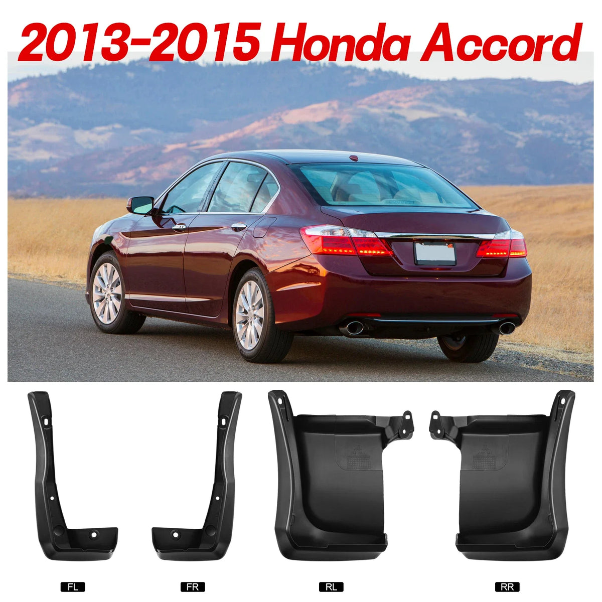 Splash Guards Mud Flaps Shields for 2013–2014 Honda Accord (4-Piece)
