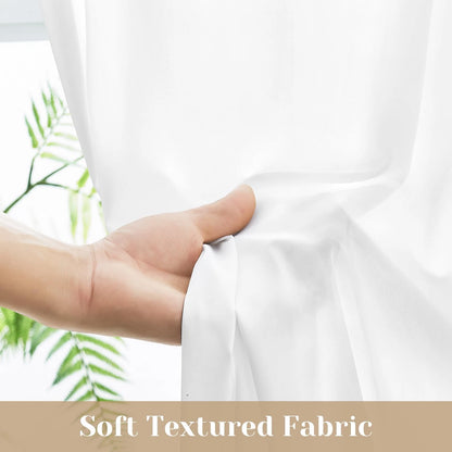 1 Panel Non-See-Through French Door Curtain for Front Door - 54 x 40 White