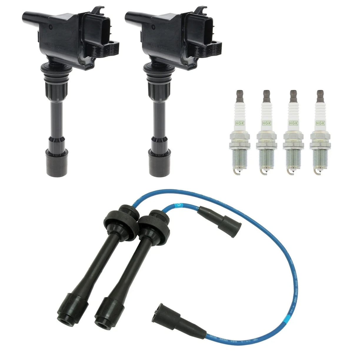 Set of 2 Ignition Coils & 4 Spark Plugs for Mazda Protege5 (2001–2003)