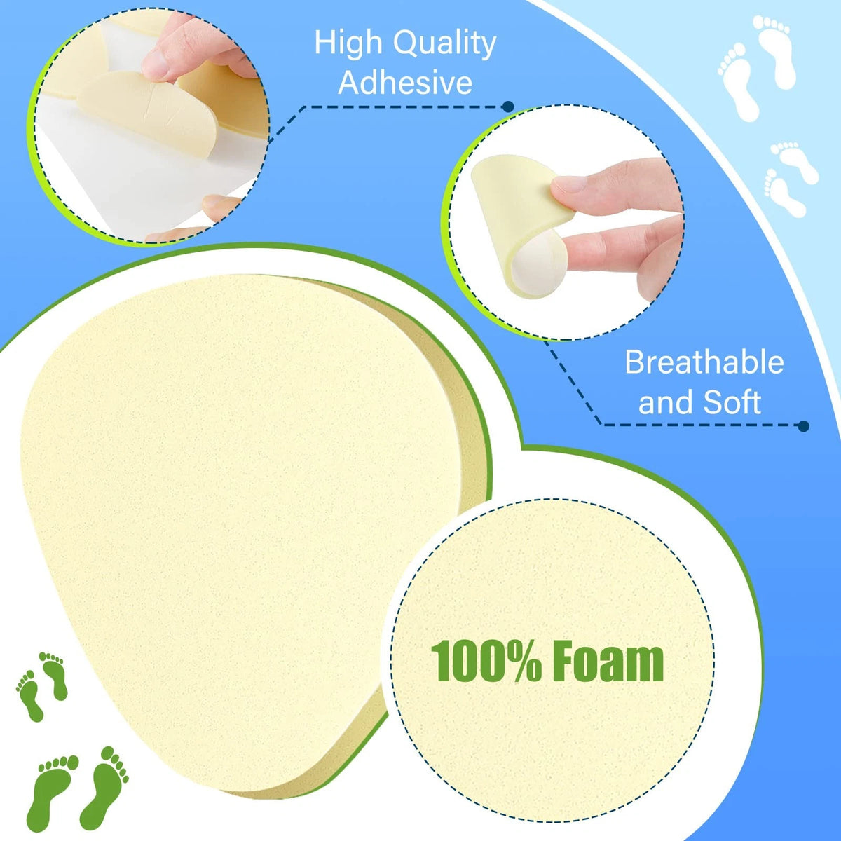 36 Pcs Metatarsal Foot Pads for Pain Relief (1/5 Inch, Beige)