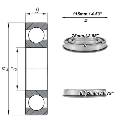 Deep Groove Ball Bearing 6015NR for Scooter Skateboard Wheel (P0 75x115x20mm)