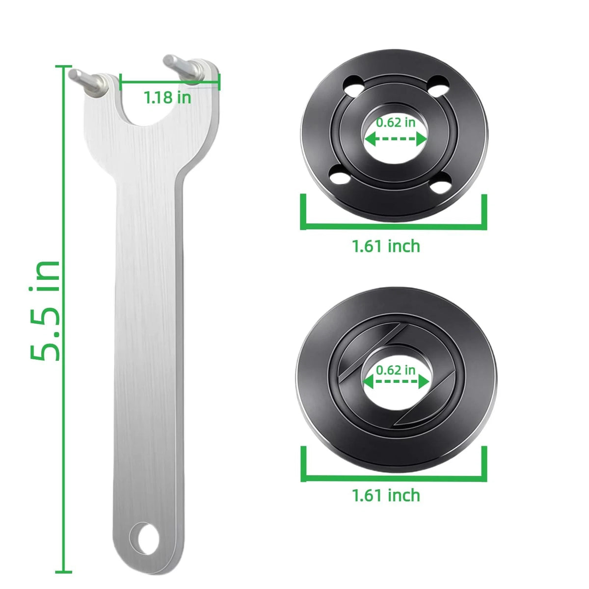 9Pcs Angle Grinder Nut & Wrench Kit 5/8-11 Thread 5.6 Inches