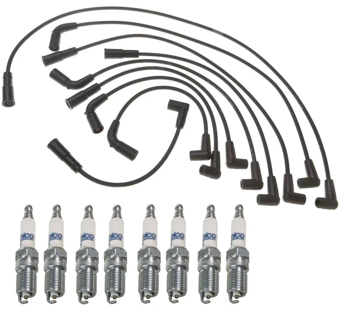 Pro Ignition Wire Set & ACDelco Rapidfire Spark Plugs Kit for Cadillac Chevy V8