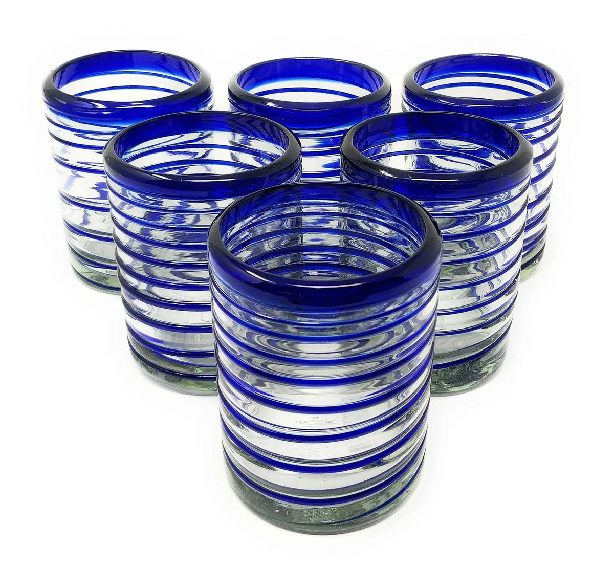 Set of 6 Hand Blown Mexican Tumbler Glasses