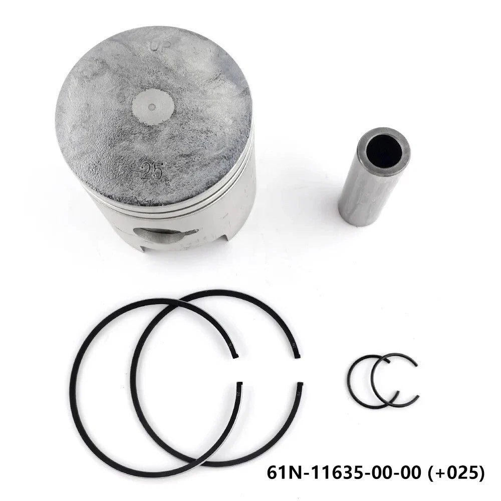 2 Sets Piston Set +025 for Yamaha 2T 25 30HP Outboard (61N-11635-00, 61N-11604-00)
