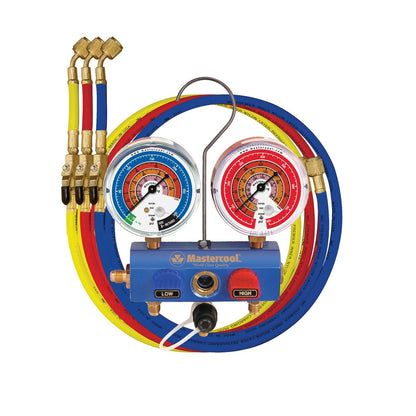 Set of 2 Mastercool 51261 2-Way Aluminum Manifold Gauge with Vacuum Valve