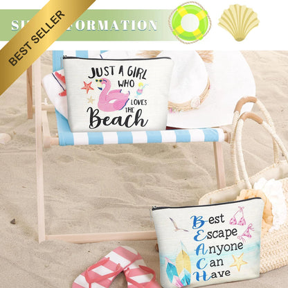Set of 6 Beach Makeup Bags for Summer Essentials