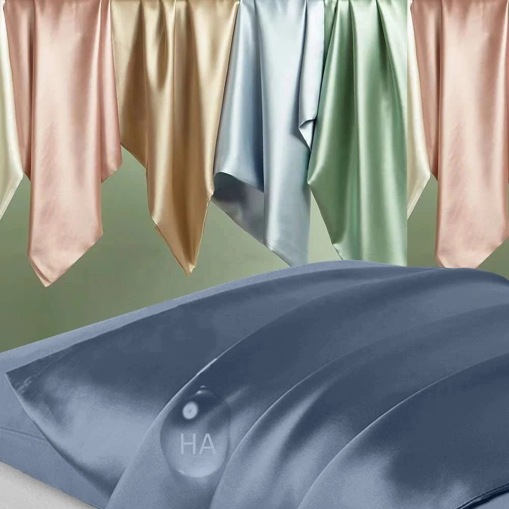 Silk Pillowcase for Hair and Skin - Mulberry Standard 20x26 Inch, Ash Blue