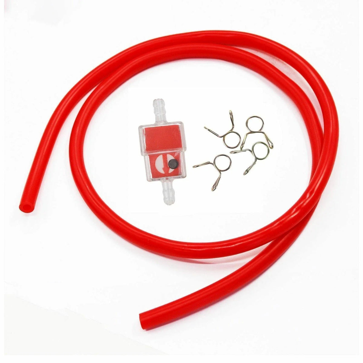 Gas Fuel Filter Petrol Pipe Hose Line & 4 Clips for Mini Moto Scooter (100cm)