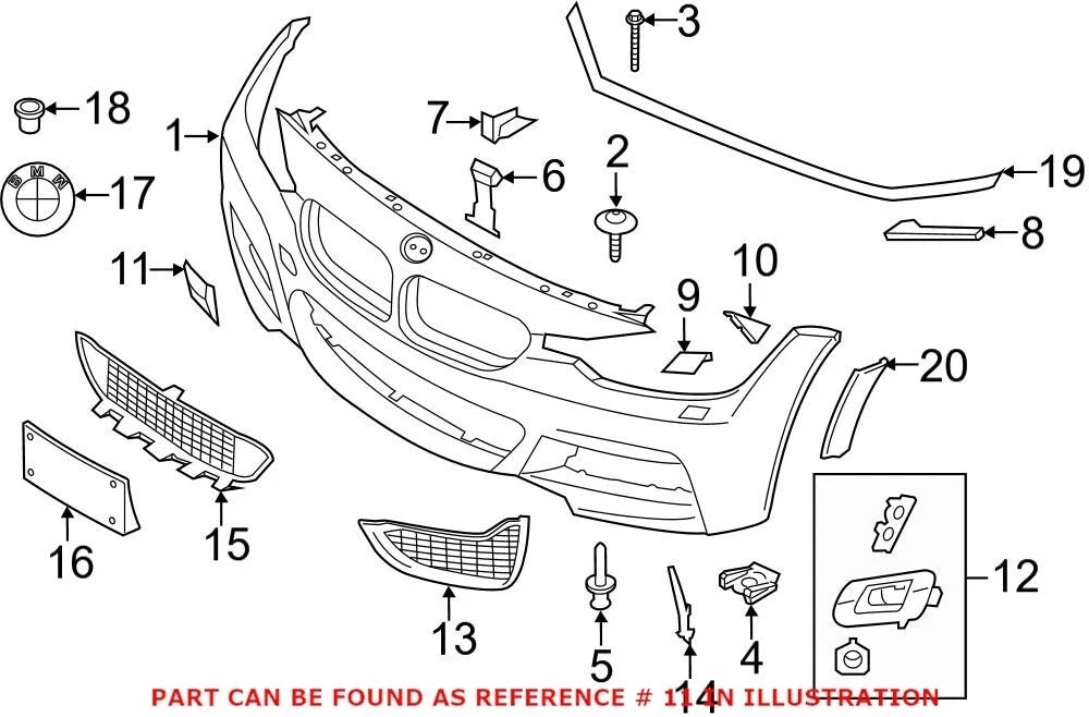 Front Tow Hook Cover for BMW F80 F82 F83 (2012–2019)