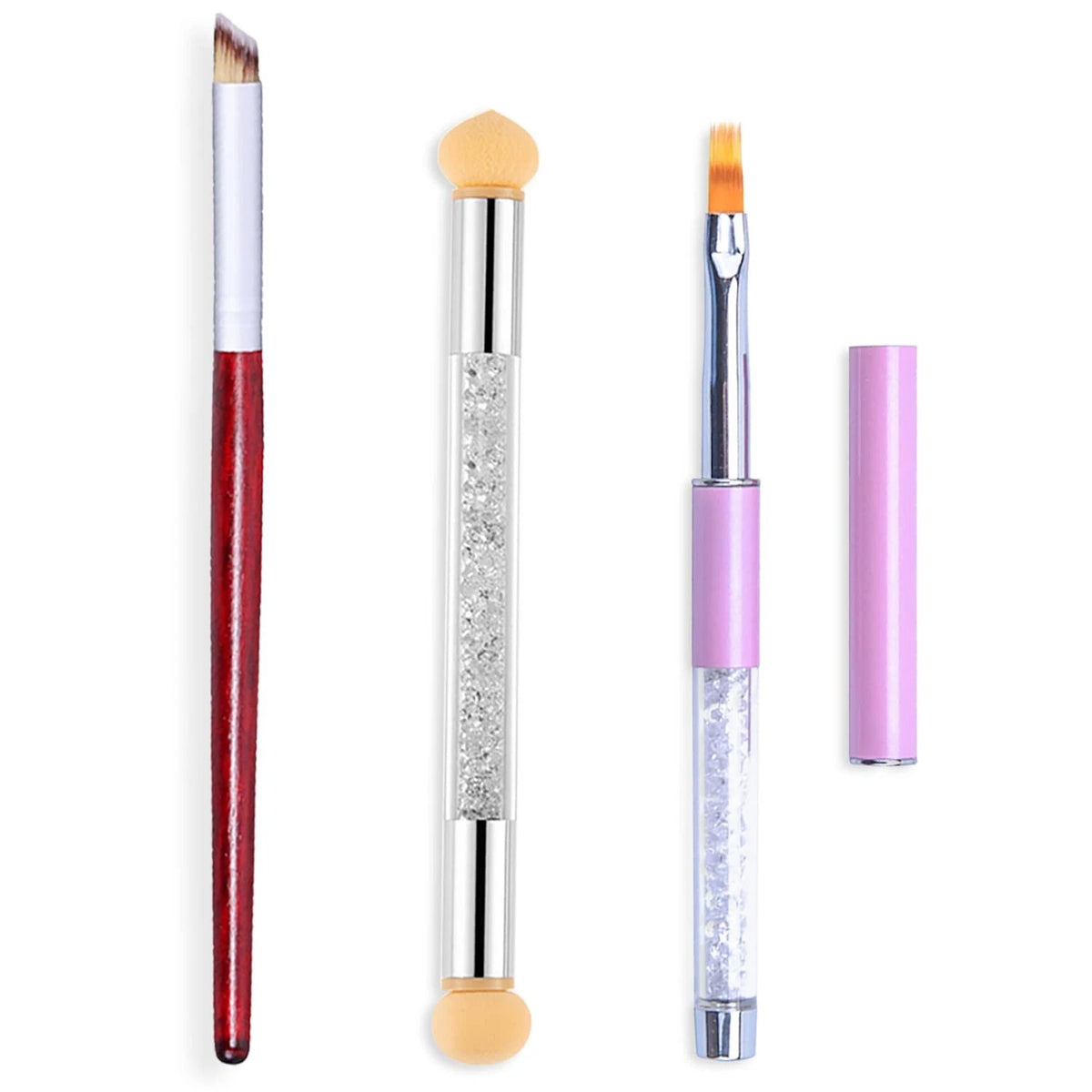 3X Acrylic Nail Brush Set for UV Gel Ombre (No Part Numbers Supplied)
