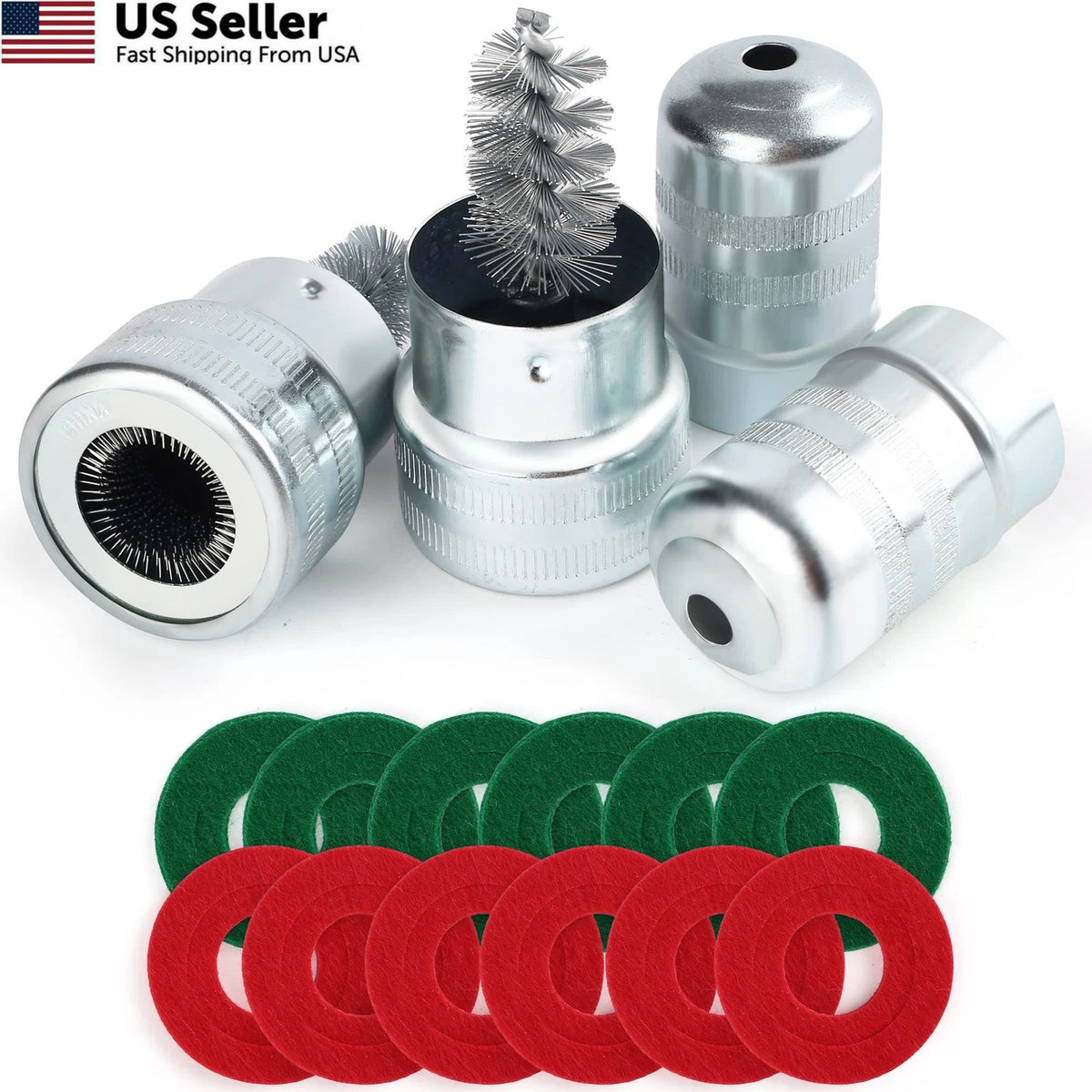 2X Battery Terminal Cleaners for Universal Use (3 inch x 1.5 inch) Red, Green