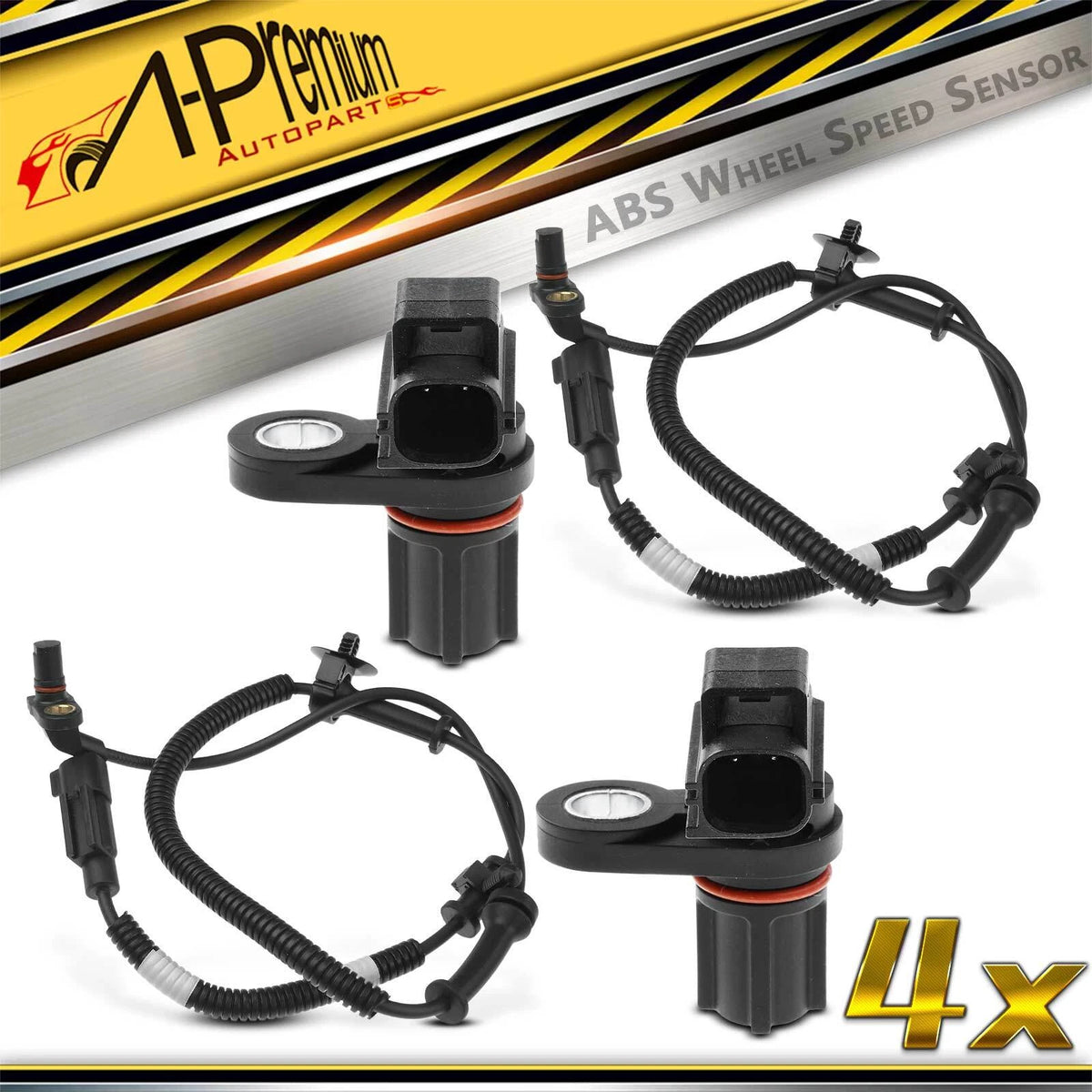 Set of 4 ABS Wheel Speed Sensors for Dodge Ram 1500 (2007) 5183003AA, 5183003AB, 5183003AC