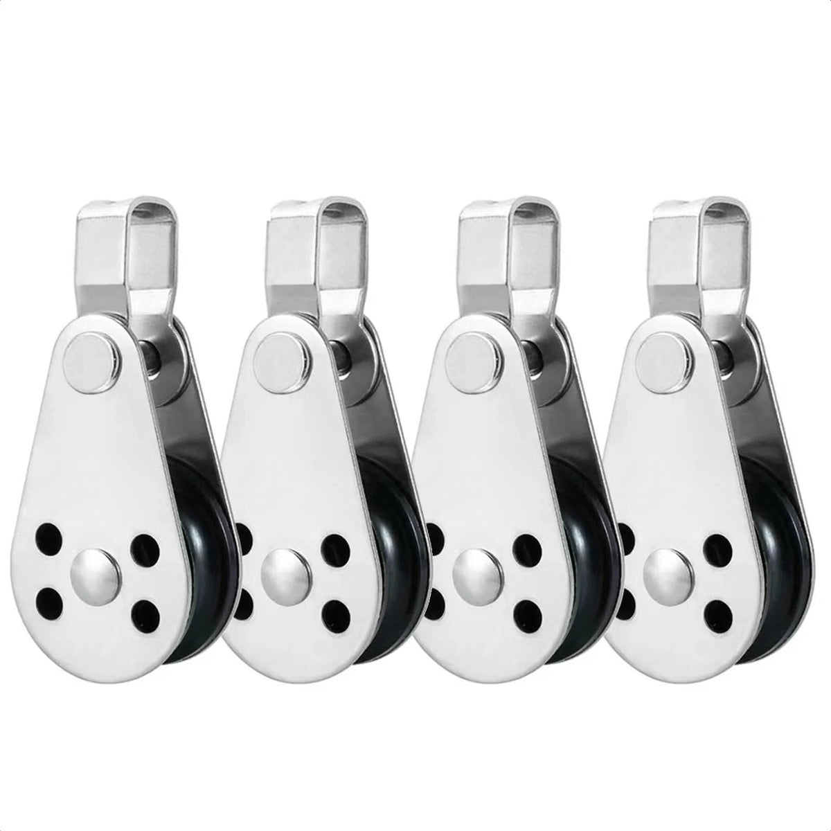 Set of 4 Stainless Steel Nylon Marine Pulley Blocks for Boats