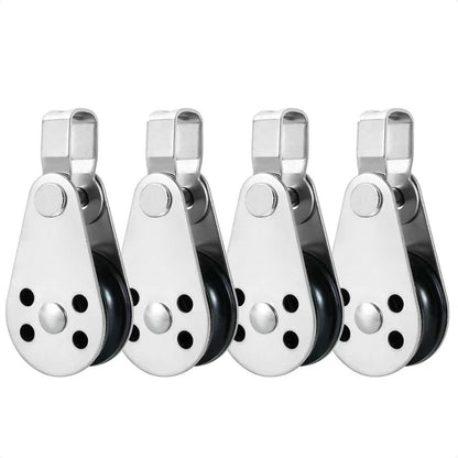 Set of 4 Stainless Steel Nylon Marine Pulley Blocks for Boats