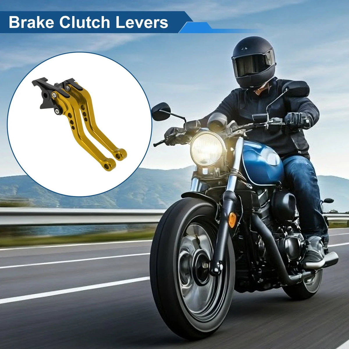 Adjustable Short Brake Clutch Lever for Honda Fury/VTX1300CX (2009–2018) Gold Tone