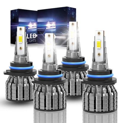 Set of 4 Light Bulbs 9005 High Beam & 9006 Low Beam for Chevy Silverado (1999–2006)