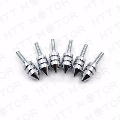 Chrome Spiked Bolt Kit with Well Nuts & Washers for Motorcycle