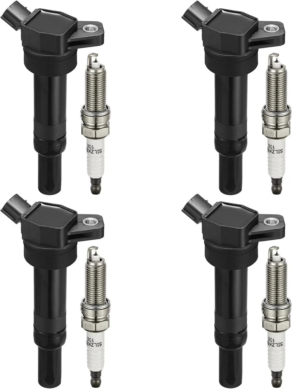 Set of 4 Ignition Coils UF651 & Iridium Spark Plugs for Kia Forte Soul (2010–2013)