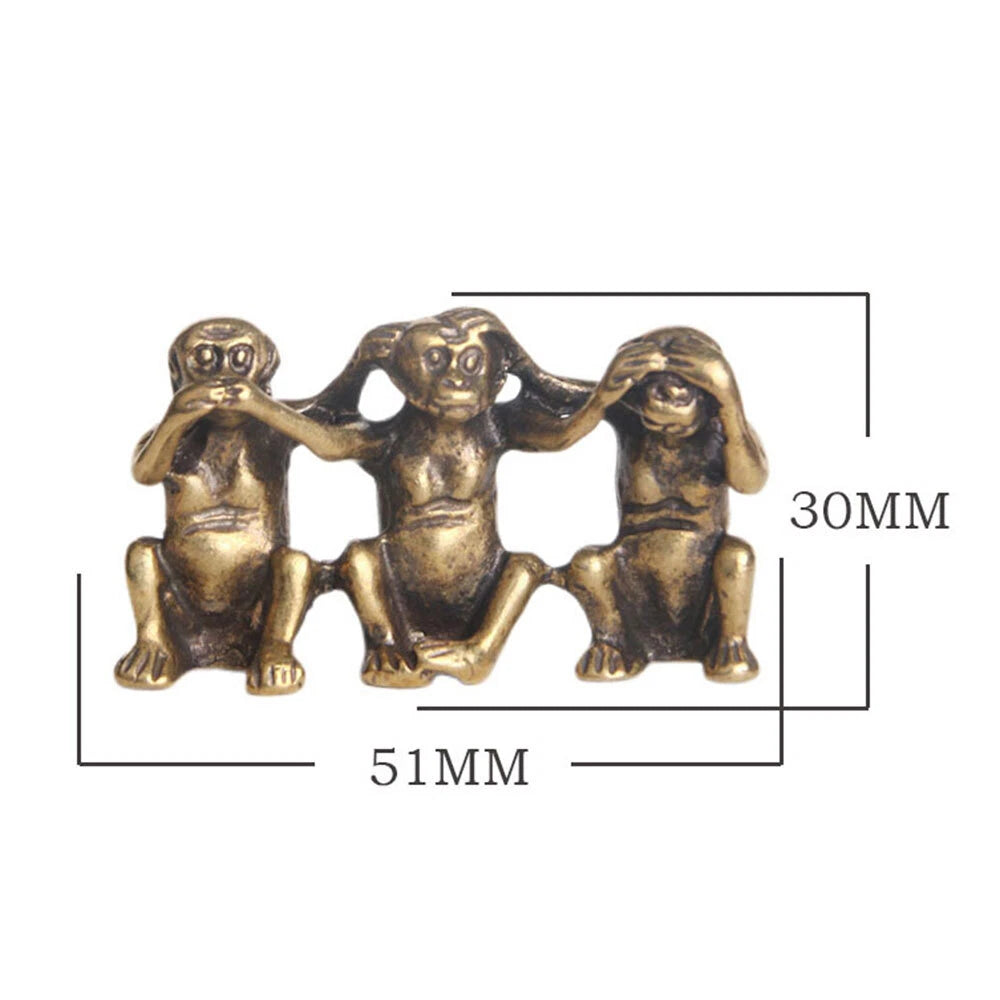 Small Brass Monkey Figurine Statue for Home Decoration