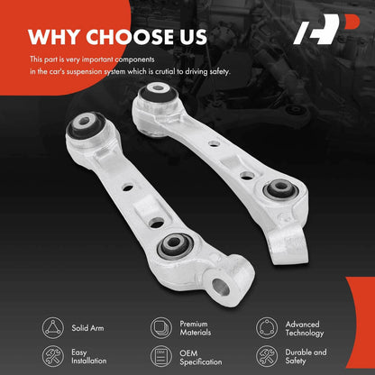 2X Front Lower Rearward Control Arm for BMW 535i GT xDrive (2011–2017) 31126777740, 31126777739, CMS101349, CMS101348