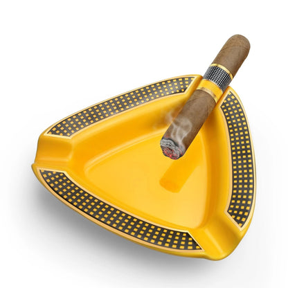 Cigar Ceramic Triangle Ashtray for Deep Basin Holds 3 Cigars
