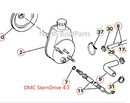 Power Steering Pump for Mercruiser Volvo Penta OMC 4.3L 5.0L 5.7L 7.4L
