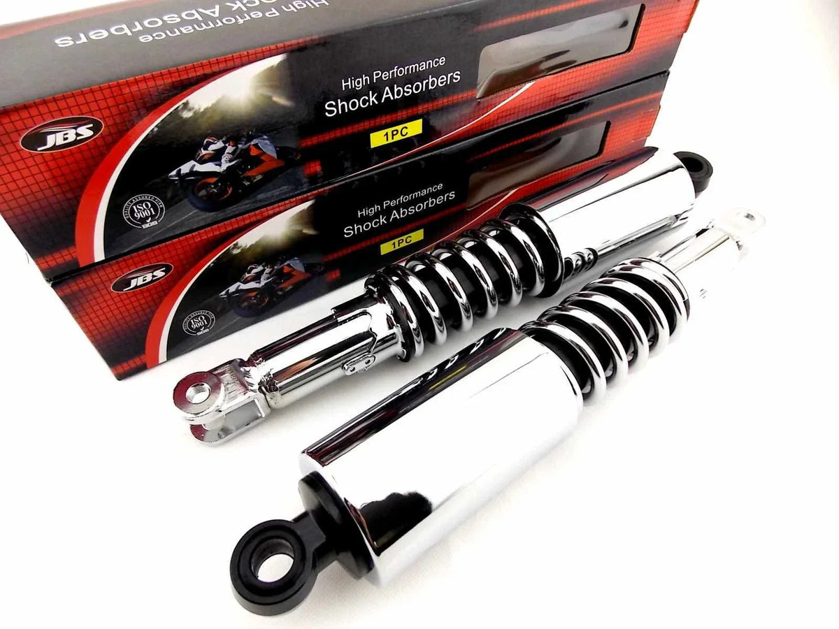 335mm JBS Black/Chrome Rear Shock Absorbers for Suzuki RE5 (1975-1976)