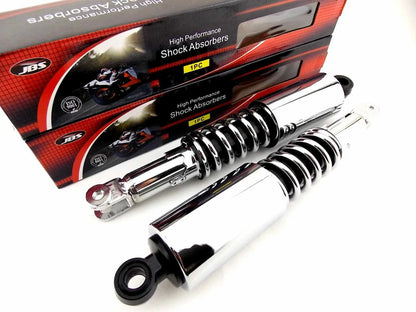 335mm JBS Black/Chrome Rear Shock Absorbers for Suzuki RE5 (1975-1976)