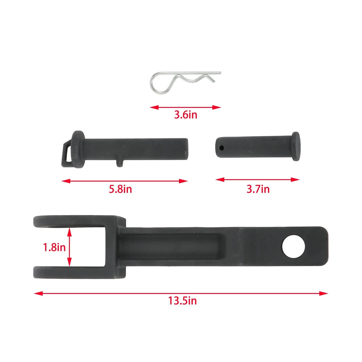 2X Towing Hooks with Pull Pin & Frame Pin for Peterbilt 384 387 (A20-6014, A65-6008, A65-6007)