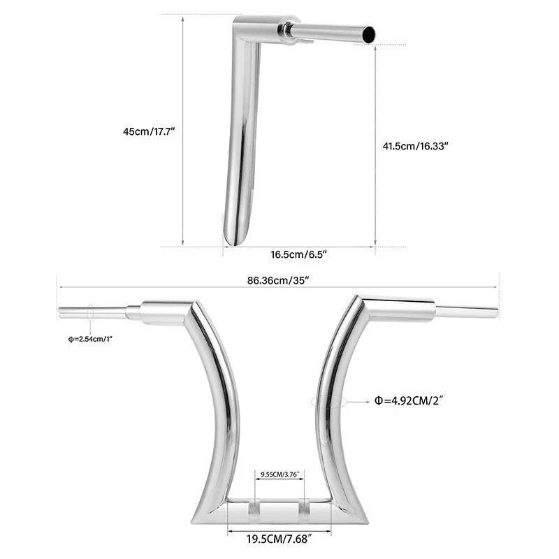 18" Ape Hanger Handlebar & 3.5" Risers for Harley Sportster Softail
