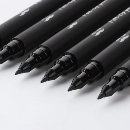 Pack of 6 Black Felt Tip Fine Point Pens for Art and Writing