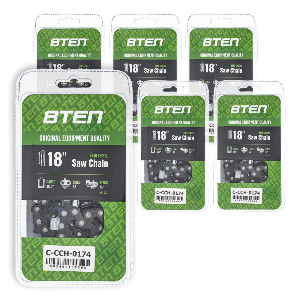 6-Pack Chainsaw Chain 18 Inch .050 3/8 66DL for Stihl 024 039 036 038 041 064 (33RS366E, 33RS66E, 3623 005 0066, 3624 005 0066)