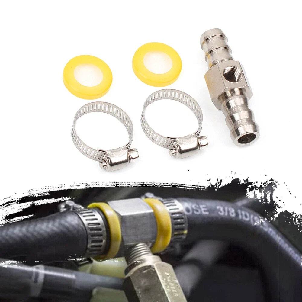 Fuel Line Pressure T-fitting Gauge Sensor Adapter for
