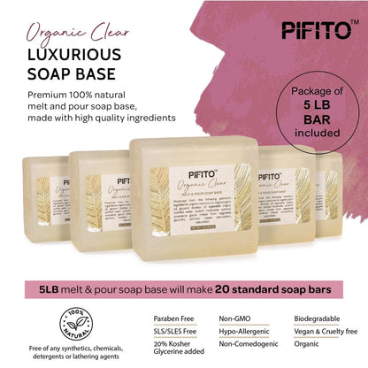 5 lb Organic Clear Melt and Pour Soap Base for Crafting