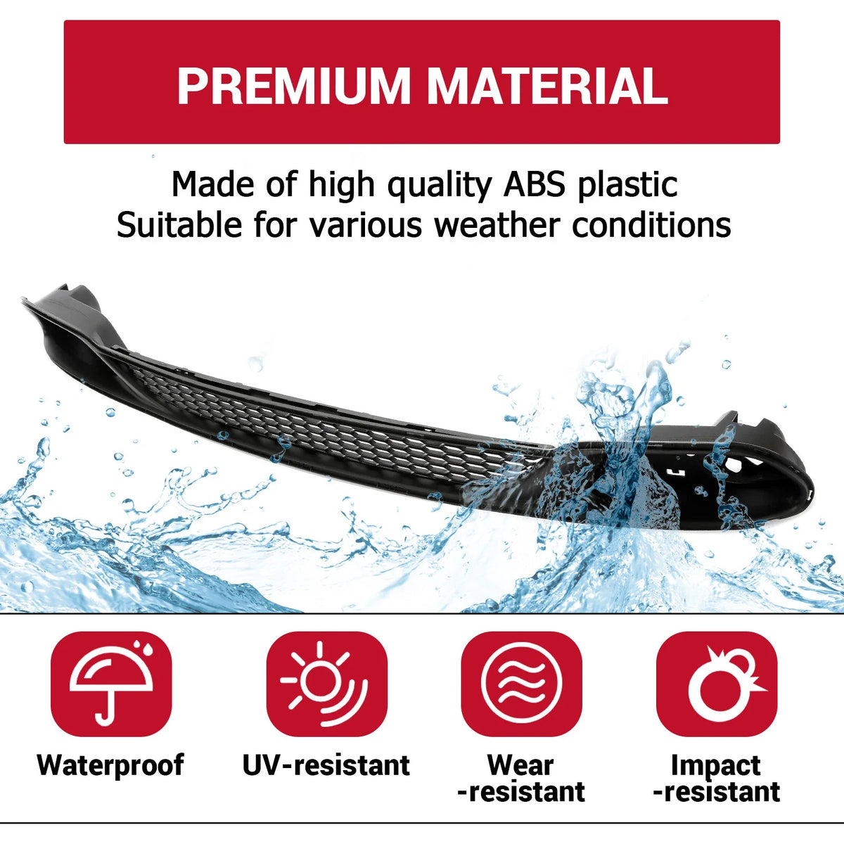 Bumper Grille Lower Front for Dodge Grand Caravan (2011–2020) 13312ZD