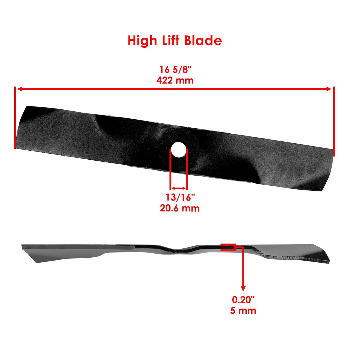3 Deck Blades for John Deere GS25 GS30 GS45 GS75 GT242 GT262 (16.5"L - 2.5"W) - MB116+MB116+MB116 - LAR