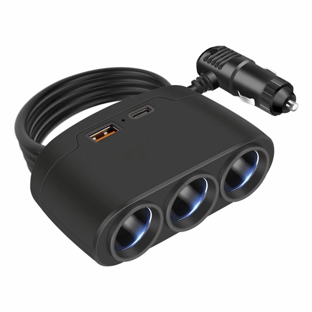 3 Way USB Charger Adapter for Cars (Universal Fit)