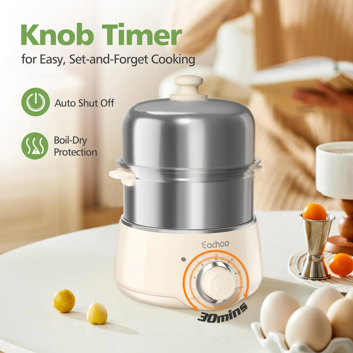 2X Hard Boiled Egg Cooker for CACHOO 14-Egg Rapid Stainless Steel (2023)