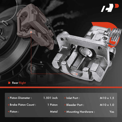A-Premium Rear Passenger Side Brake Caliper w/Bracket for Ford Mustang (1994–1998) 5066422AA, 18-B4844, 18B4844