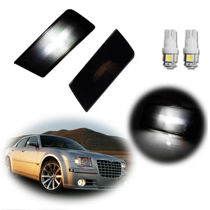 Set of 2 Smoked LED Front Fender Side Marker Lights for Chrysler 300