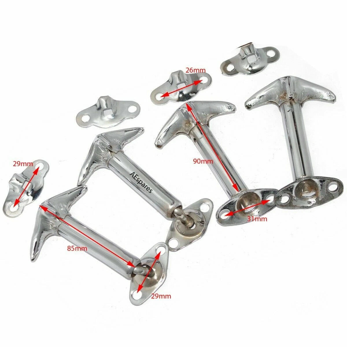 Set of 4 Chrome Bonnet Hood Clip Latches for Jeep Wrangler