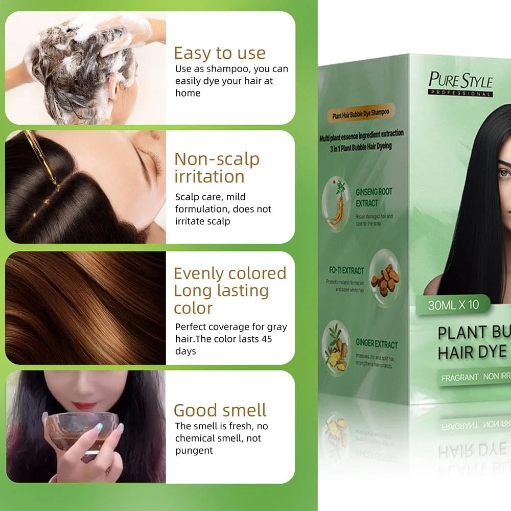 10 Count Bubble Hair Dye for YSNSTYL (Pack of 1) - Chestnut Brown