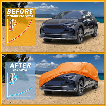 Waterproof Car Cover for Subaru Solterra (2022–2023) 210D-PU, Orange, Zipper