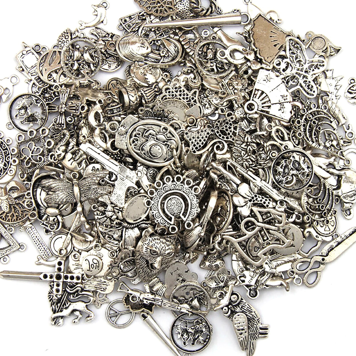 Antique Tibetan Silver Charms Pendants for Jewelry Craft Findings