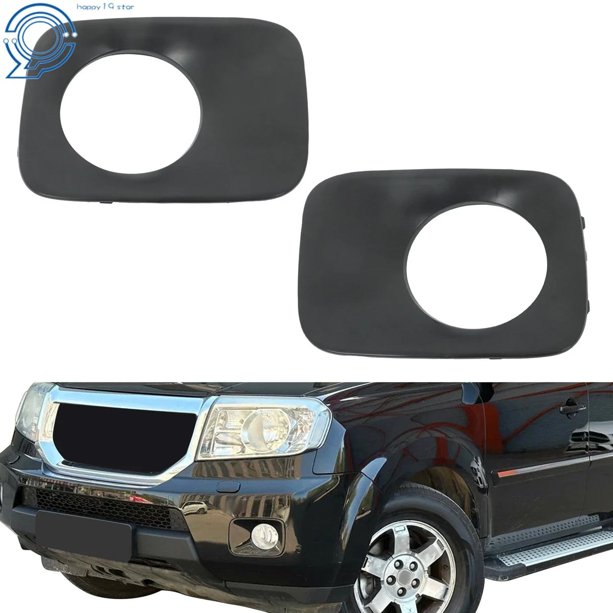 Set of 2 Primed Plastic Fog Light Covers for Honda Pilot (2009–2011)