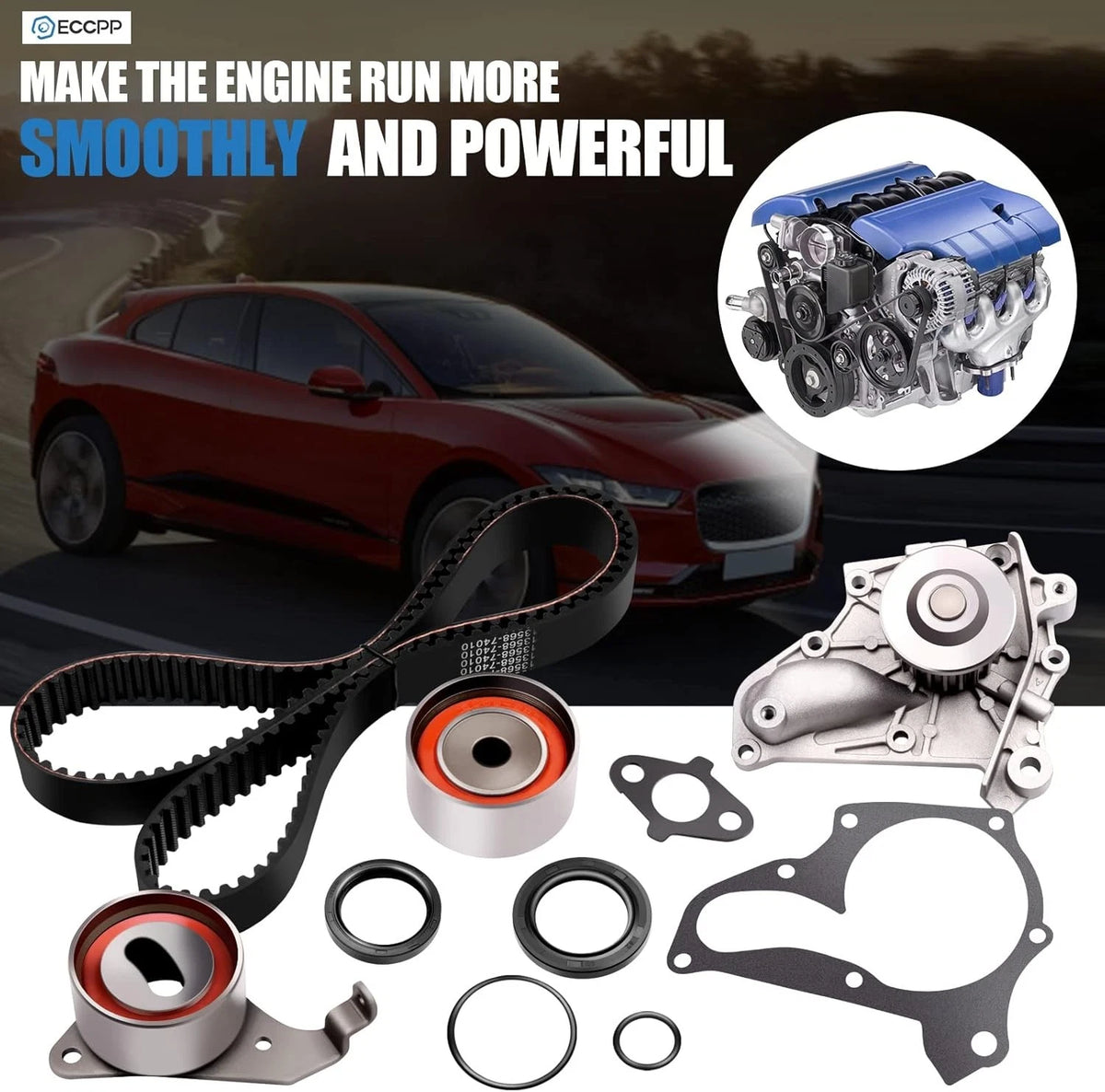 Timing Belt Water Pump Kit TBK138WP for Toyota Camry Celica Solara (1987–2001)