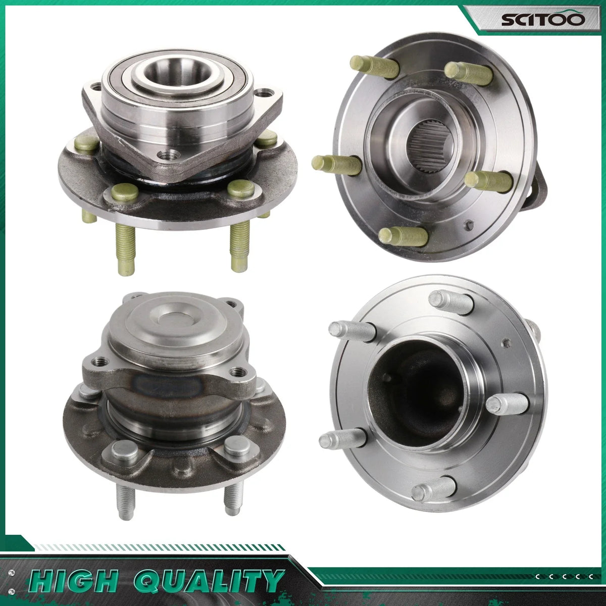 Set of 4 Front Rear Wheel Bearing Hub for Chevrolet Volt (2013–2015) Buick Verano (2013–2017)