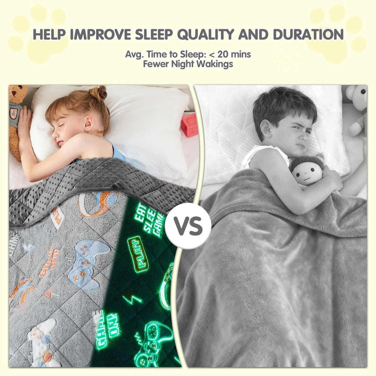Weighted Blanket 10 Pounds for Gaming (Glow in the Dark)