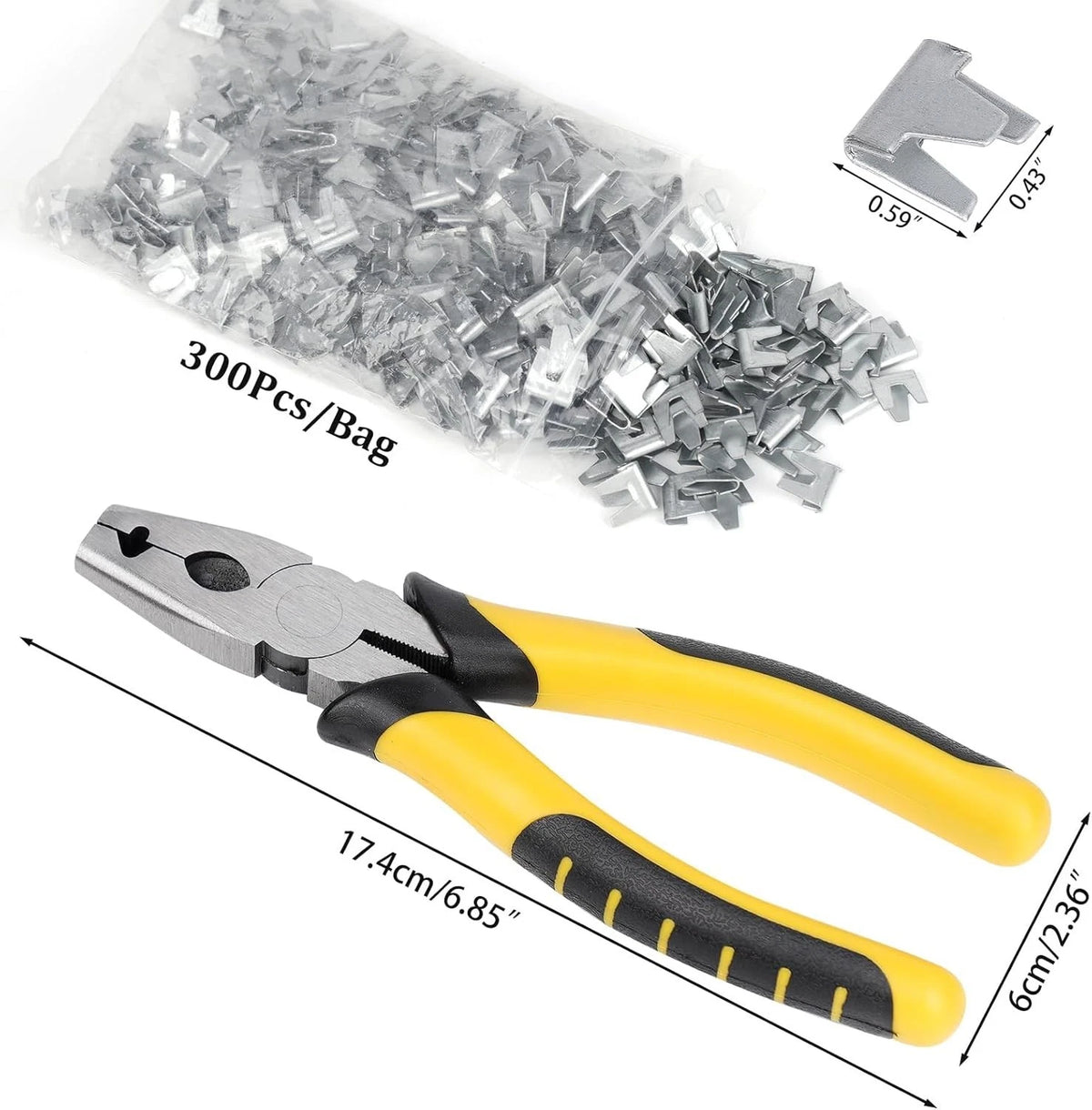 Durable Hog Ring Pliers with 1800 Cage Clips for Easy Assembly